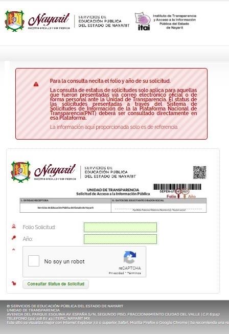 Status Solicitud Transparencia